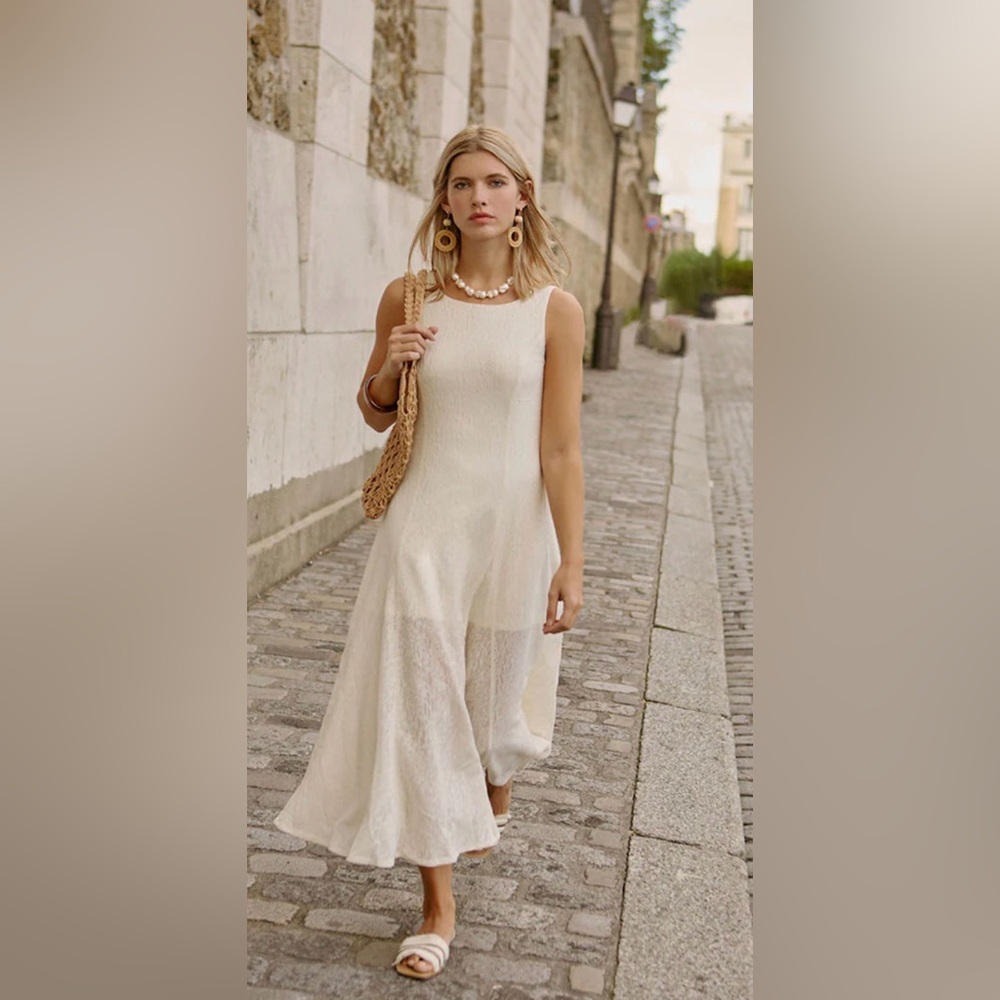 Petite Studio-Elegant White Sleeveless Dress (XL)-NWT